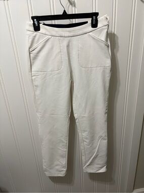Peter Millar White Side-Zip Performance Cropped Golf Pants Women's Size 6